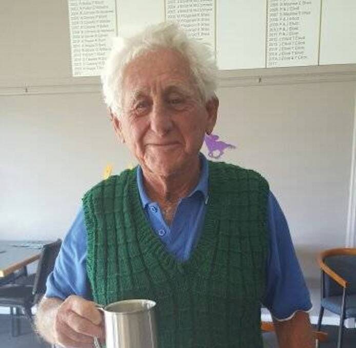 AGELESS: In blustery conditions, Maurice ‘Herby’ Manwaring, not only shot under his age, but his performance won him the Loll Johnson’s Harden Tyre Service Trophy.  
