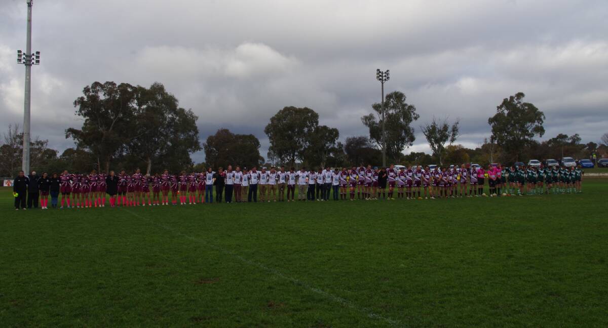 A minute's silence at McLean Oval on Saturday. Picture: John McLaurin