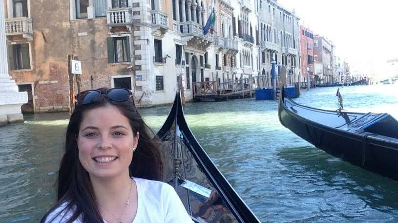 DON'T MIND IF I DO: Georgie did enjoy riding the Gondola in Florence.
