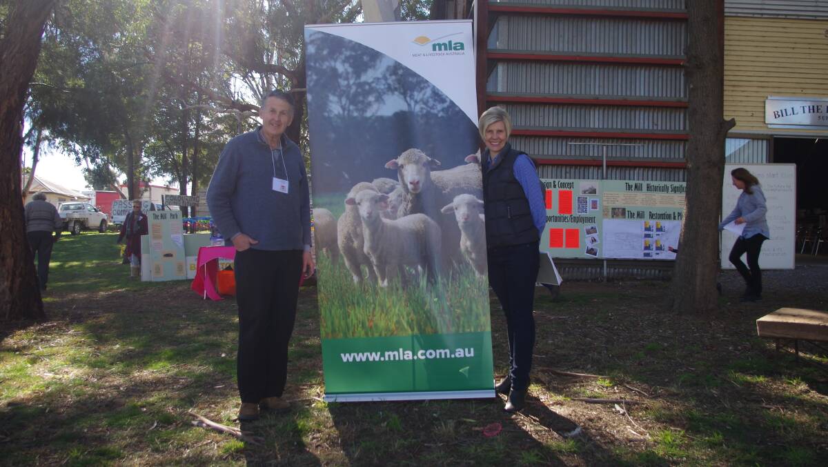 Open Day - Greg Medway with Lisa Sharp from the Meat and Livestock Association. Lisa is one of the many guest speakers who attended the Open Day.