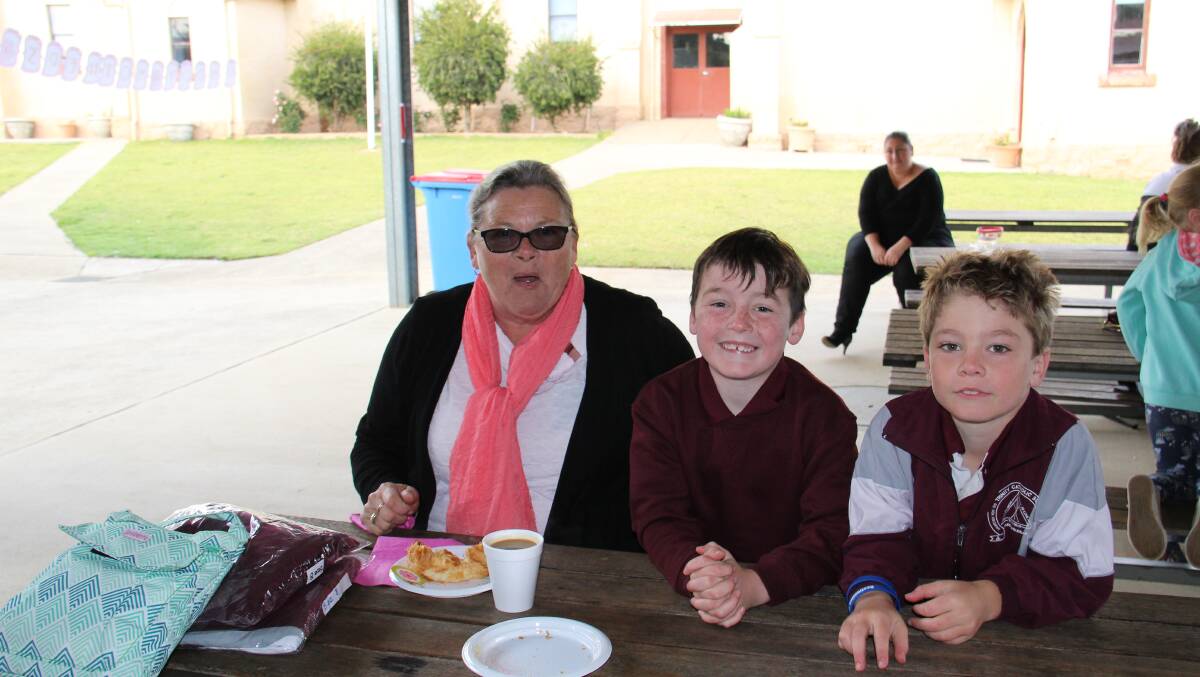 The Trinity Catholic School's Mother's Day breakfast to celebrate all our beautiful mums   was enjoyed by Mandy James, Will James and Riley Jackson.