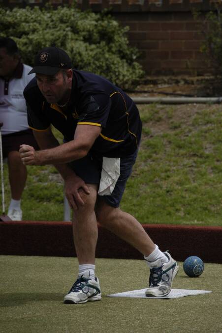Brian Madden getting some practice in for the semi-finals of the Maestro Singles at the Harden Bowling Club. Picture: Jody Potts