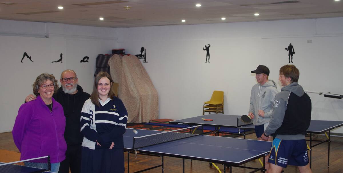 Hard Rock Gym owners Ros and Glenn Stewart with Annalise Potts at the Table Tennis tables. There will be some great prizes on offer, so sign up soon.