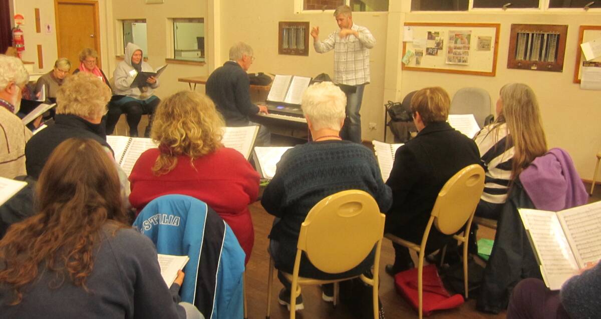 The Hilltops Choir hard at work during rehearsal recently. Picture: contributed.
