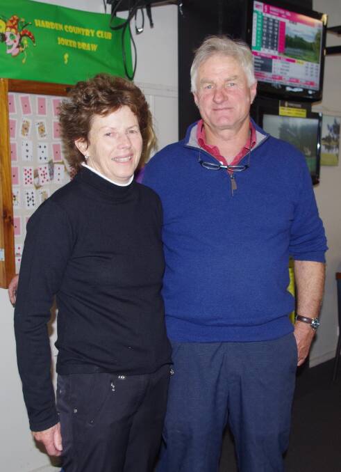 TOP: Lexie and Rick Preston celebrate after their win. Rick has recorded a round five shots better than his handicap to record 41 stableford points. Picture: Jody Potts