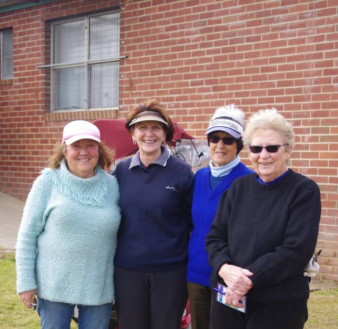 AWESOME FOURSOME: Marj Manwaring, Jeanette Elliot, Pat Walker and June Spencer after a round of golf. Picture: Jody Potts