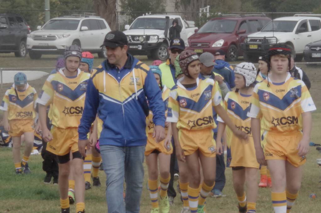 STRONG TOGETHER: The under 13 Group 9 Southern team prepare to take on Illawarra. Picture: Jody Potts