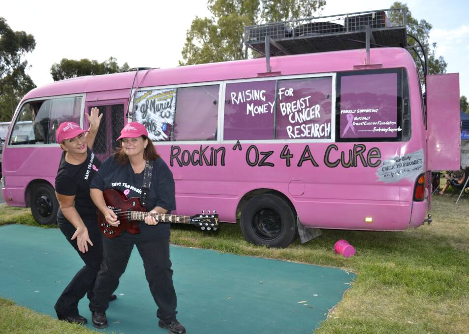 COMING TO TOWN: A J Muriel and Mavis are traversing the country in their 'Boobie bus' with their show “Busted Out” raising awareness for breast cancer research. 