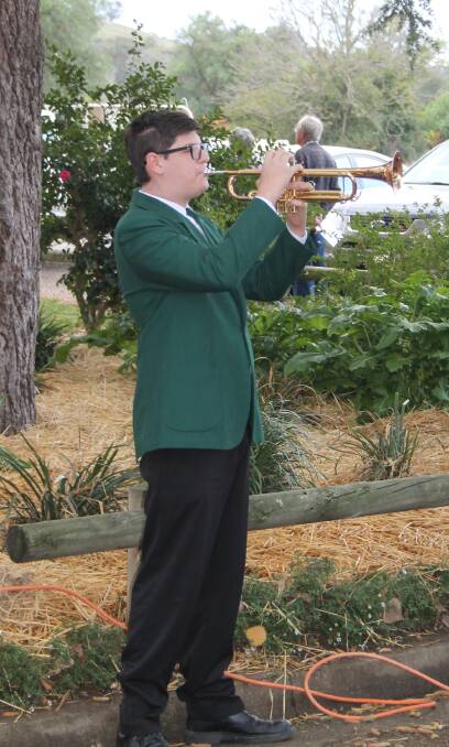 SIGNIFICANT MOMENT: Haydon Dalton, from Sydney, played the Last Post at the Jugiong Service. 
