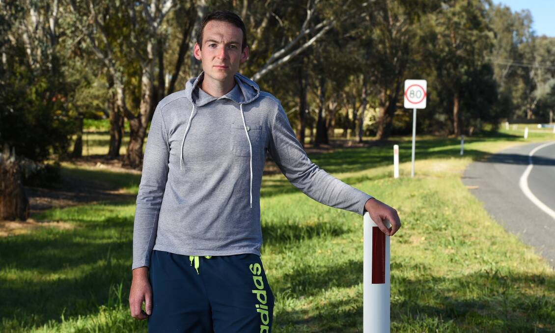 HELPER: Matthew Oliver helped a cyclist who collided with a kangaroo in Thurgoona. A reader says the incident does not warrant adjusting the speed limit.