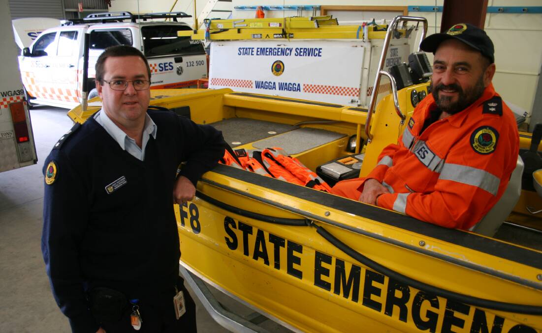 NSW SES Murrumbidgee Regional Controller David Buchtmann (left) and and deputy regional controller Jon Gregory.