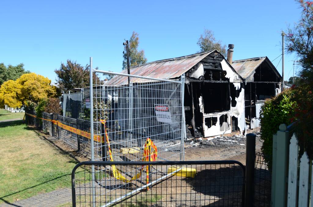 DESTROYED: The Currawong Street home that was destroyed by fire earlier in October. 