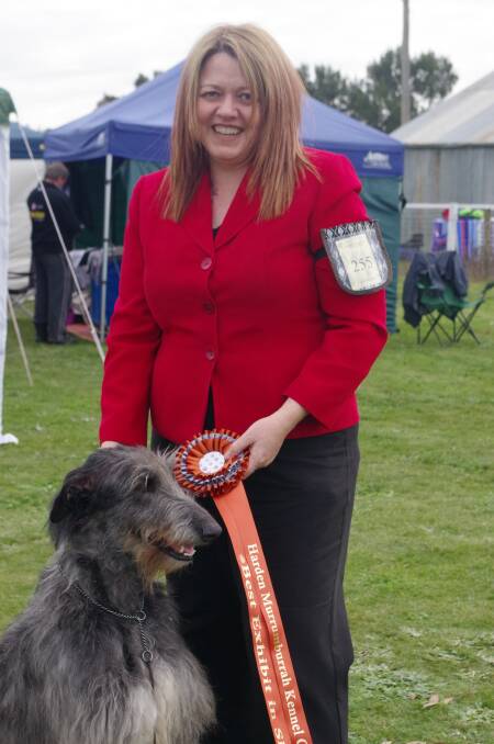 REIGNING CHAMPION: Best in Show Champion Scottish Deerhound Kitty with her human, Melanie Buckley
