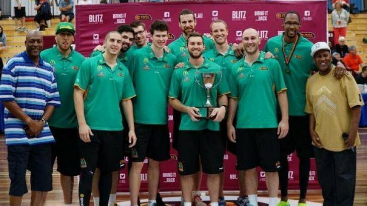 Pre-season champs: The Townsville Crocodiles with Leroy Loggins and Cal Bruton. Photo: NBL