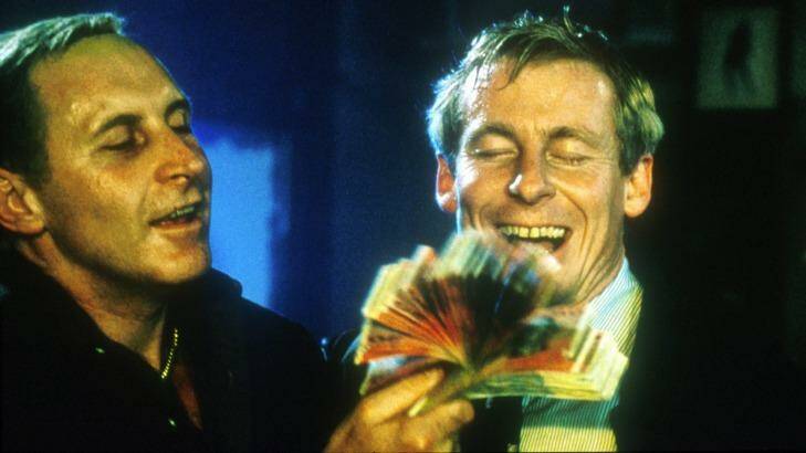 Tony Martin (playing Neddy Smith) and Richard Roxburgh (playing Roger Rogerson) in the television show Blue Murder. 
