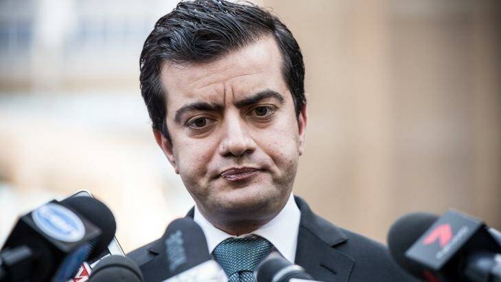 Senator Sam Dastyari labours through a 25-minute grilling over the donations furore. Photo: Wolter Peeters