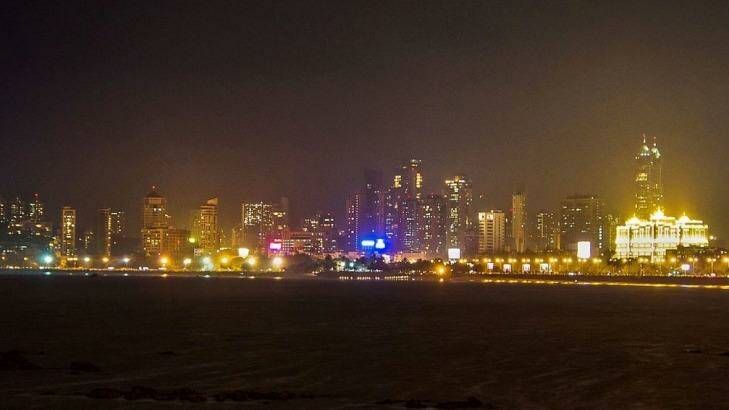 A view of the Mumbai skyline and Back Bay at night from Marine Drive. The tallest buildings in Mumbai, the 254-metre Imperial Towers, on the right. Photo: Av9/Commons