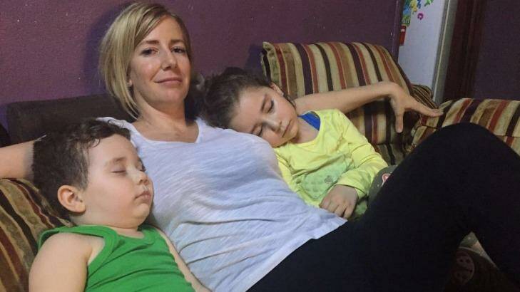 Sally Faulkner with her children on the night of the alleged abduction. Photo: Supplied
