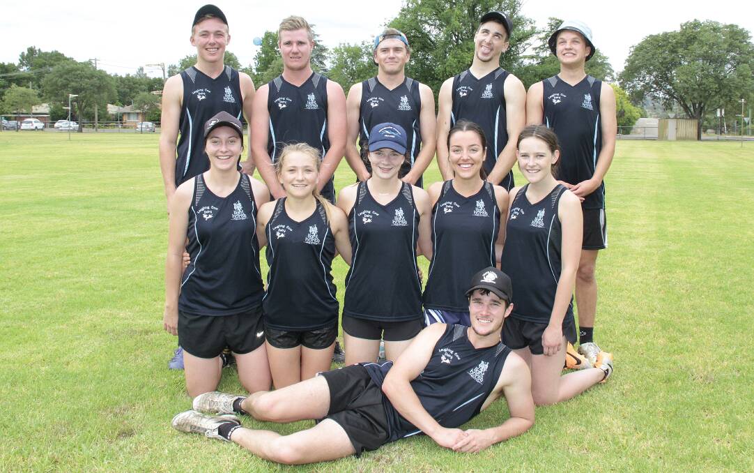 Harden touch football team Try Again took out the B Grade title at the Cootamundra Unisex Touch Football Carnival on the weekend. The winning players were, back row, from left: Jacob West, Jacob Prosser, Riley Manwaring, Josh Barker and Will Manwaring. Front row: Emma Jones, Emma Manwaring, Izzy Flannery, Maddi Lyons and Sarah Murray with Jared Prosser in the front.