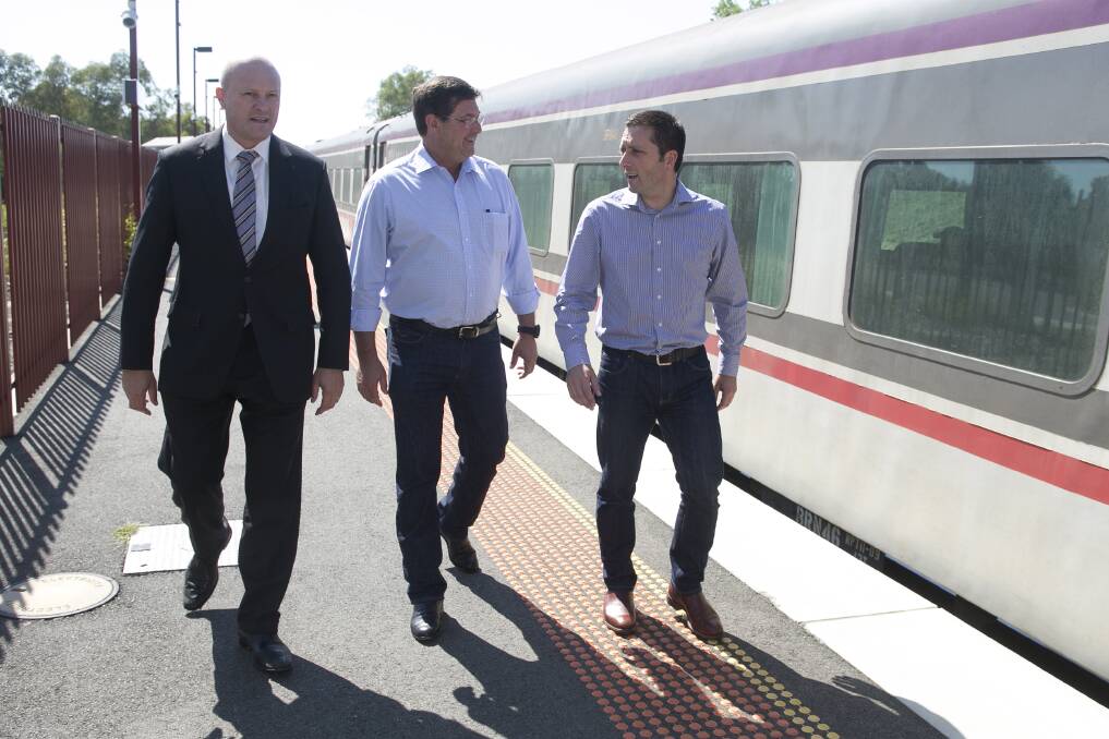 Bill Tilley, pictured with Victorian parliament colleague David Hodgett and Opposition leader Matthew Guy, should worry about the state of the North East line, one reader says.
