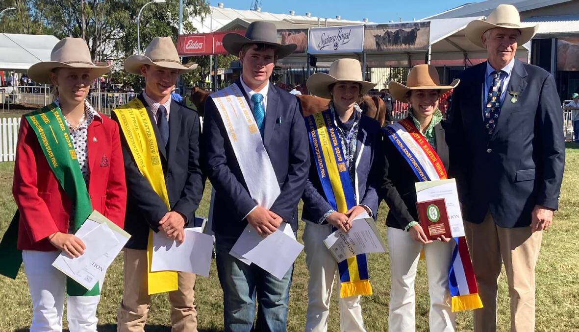 Emily Taylor, Jack Whitty, Hamish McClure, Josephine Green and Micquella Grima all competed in the Junior Judging Beef Competition. Photo: Supplied