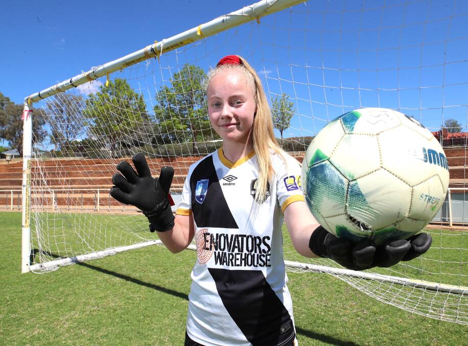 MAKING STRIDES: Harden youngster and Wagga City Wanderers goalkeeper Samantha Emms has been chosen to attend a Football Federation Australia talent identification camp. Picture: Les Smith