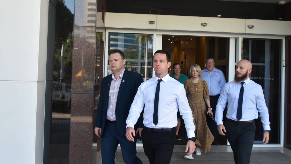 Zachary Rolfe leaves court during his trial. Picture: Sarah Matthews