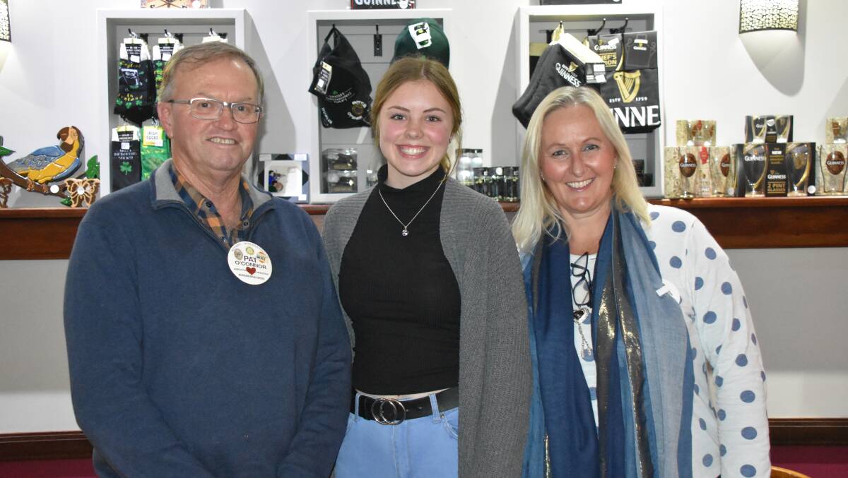 Harden Murrumburrah Rotary President Pat O'Connor, Hayley Chesworth and Youth Director Nicole Scott. Picture: Jody Potts