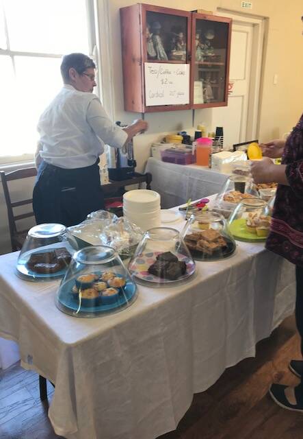 Judy Penalurick was kept busy on the very popular tea, coffee and slice stall at the recent CWA Trash and Treasure. Picture: Deidre Farrell.