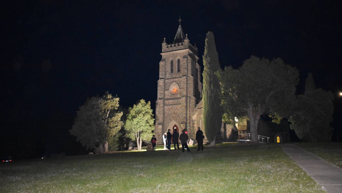 St Mary's Church in Murrumburrah lit up for the celebration