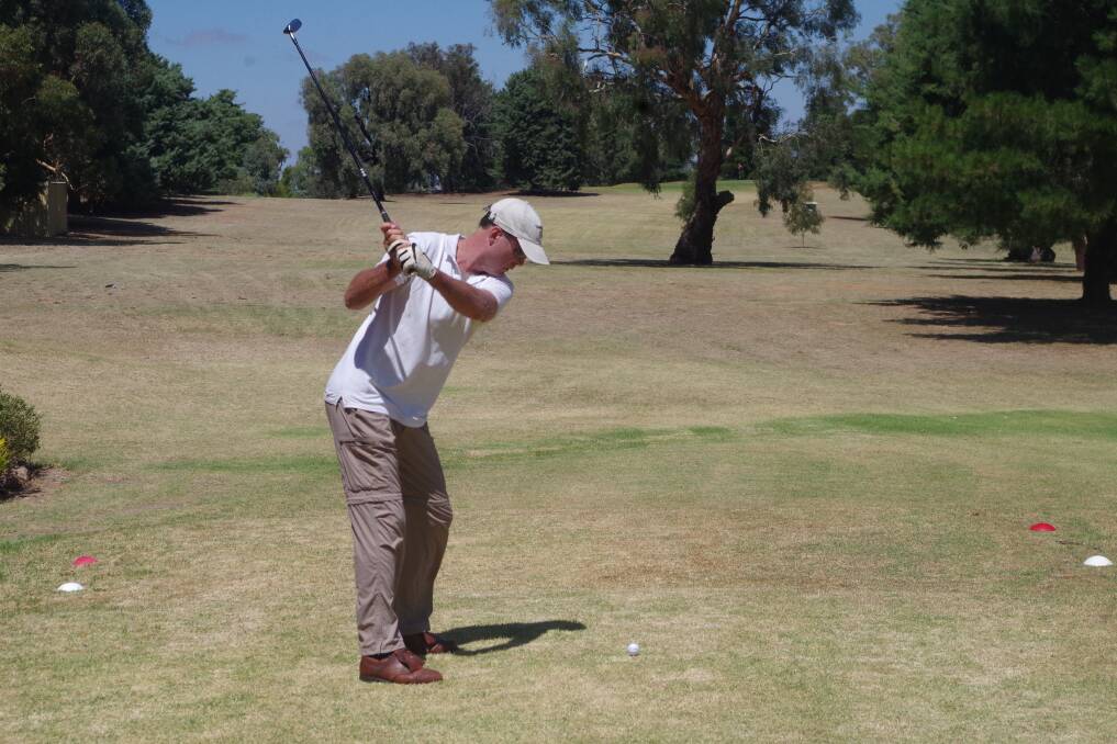 Michael Baldry takes a swing during a recent game at the Harden Country Club. Picture: Jody Potts