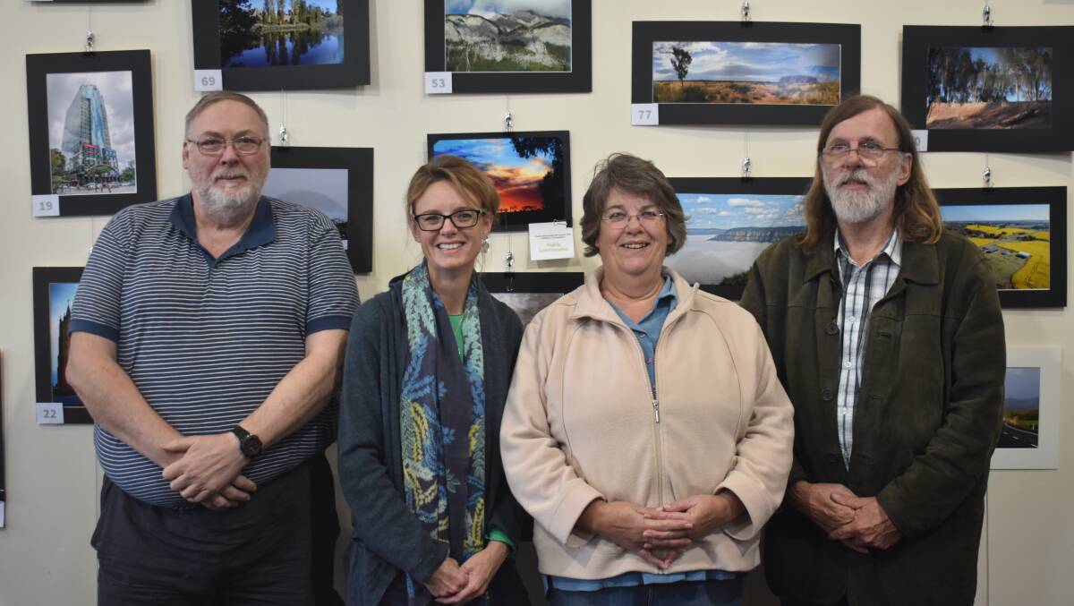 Past President Alan Salmon, Member for Cootamundra Steph Cooke, President Kate Ward and Keith Ward at their 2019 Exhibition. Picture Jody Potts
