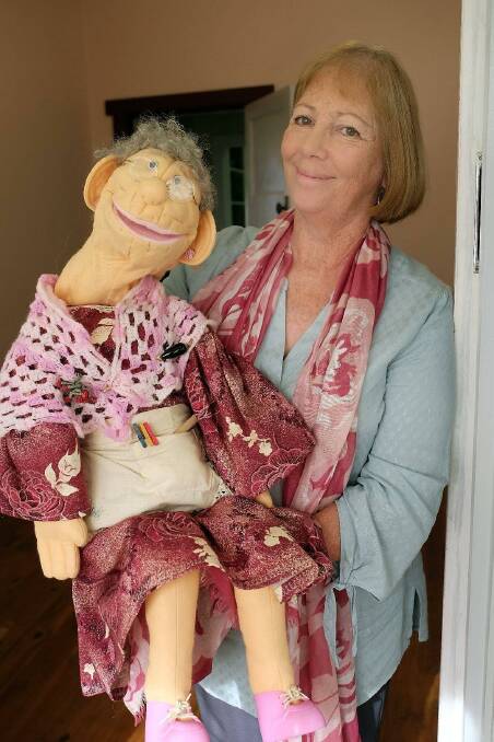 Learning through puppets: Author Debra Williams and 'Granny Gert' will visit the Murrumburrah Writers Group on Thursday, July 26. Picture: Contributed.