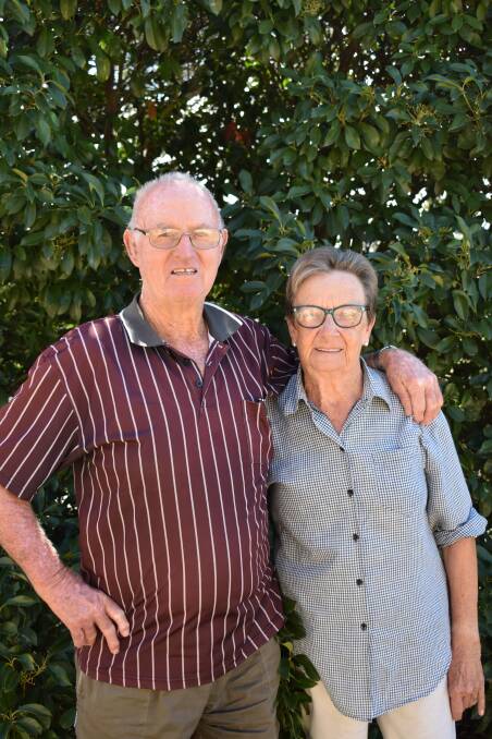 Tom Apps with his Pairs Championship partner and wife Robyn. Tom has been reporting the Bowls for the Harden Express for 38 years. Picture: Jody Potts