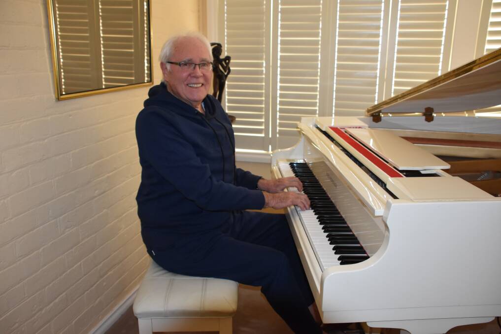 Hilltops Councillor John Horton relaxing at his piano. He has spoken exclusively to the Harden Murrumburrah Express regarding some of the misconceptions in the media regarding the figures for proposed Young Library. Picture: Jody Potts