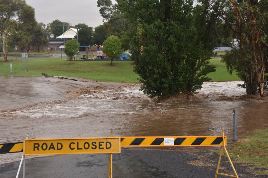 Flooded: Harden Murrumburrah causeway over Murrimboola Creek on Tuesday, February 5, 2019. Picture: Jody Potts