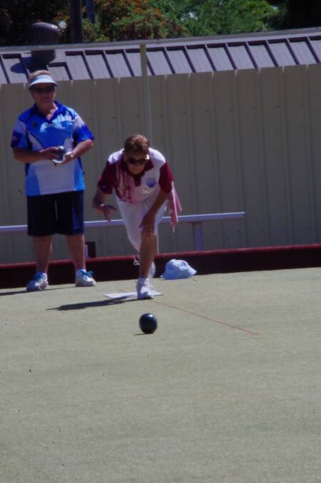 Jenny Ricketts showing her winning style at a recent match in Harden.
