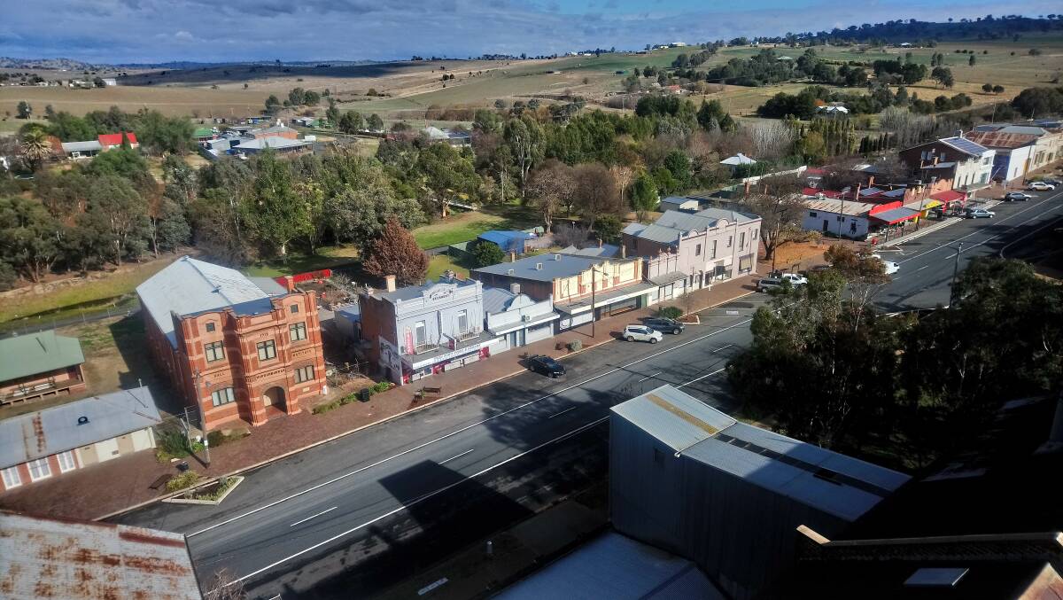 The view from a window near the top of the silos incture the Old Mill site in Murrumburrah. Picture contributed by Robert Scott.