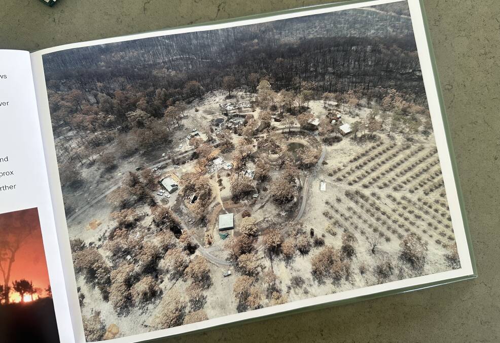 A drone photo on a guest book which captured Bankia Park Cottages in the days after January 4, 2020. A drone photo on a guest book which captured Bankia Park Cottages in the days after January 4, 2020.