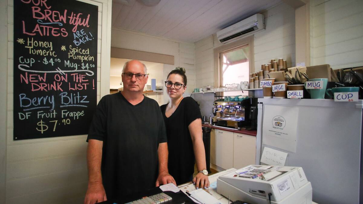 Michael Stahlhut and Maddison Codie from Maddison's Cafe in Kangaroo Valley, pictured on January 6, 2020. Picture by Adam McLean Michael Stahlhut and Maddison Codie from Maddison's Cafe in Kangaroo Valley, pictured on January 6, 2020. Picture by Adam McLean