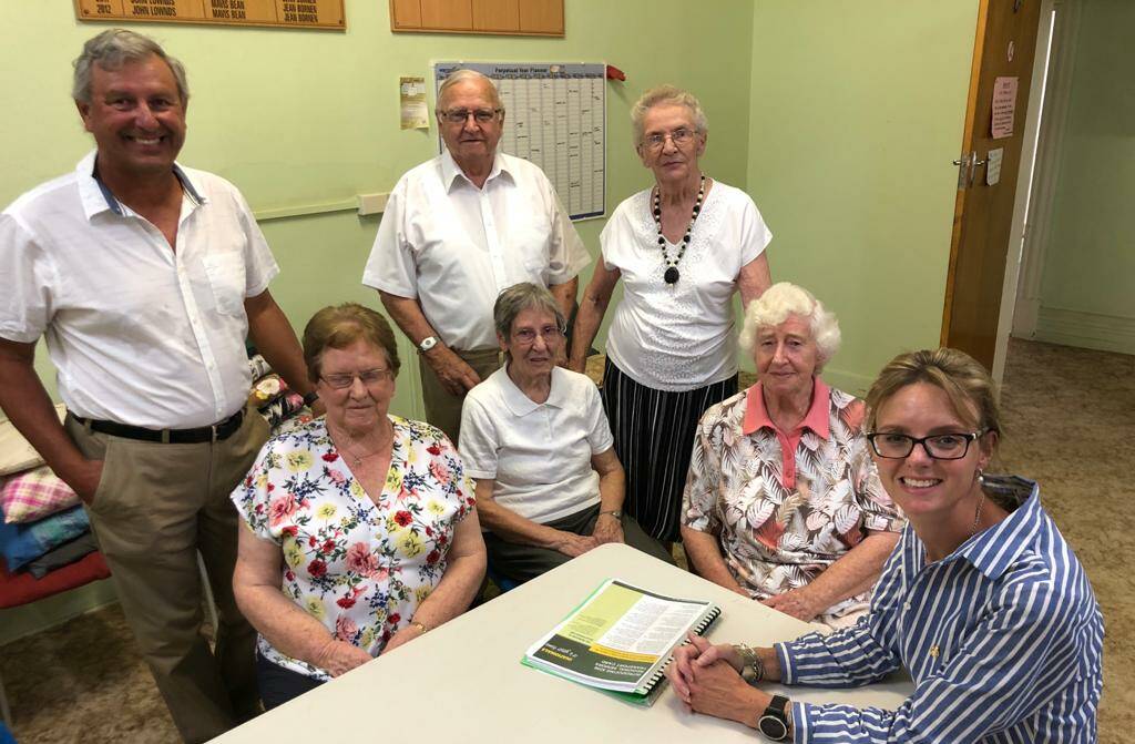Steph Cooke with members of the Temora Senior Citizens Club.