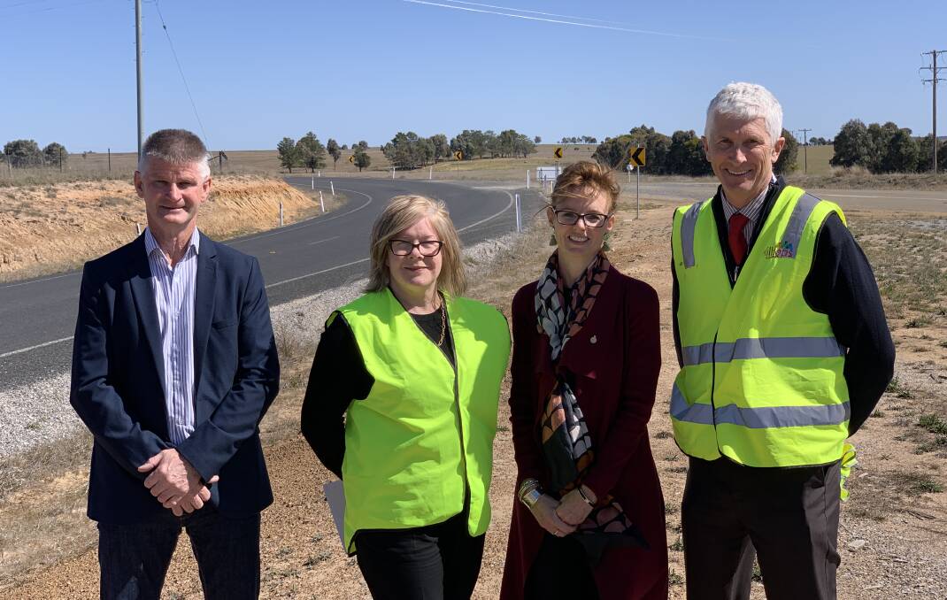 Mayor of Hilltops Brian Ingram with Hilltops GM Edwina Marks, Steph Cooke MP and Mark Crisp, Acting Director Infrastructure.
