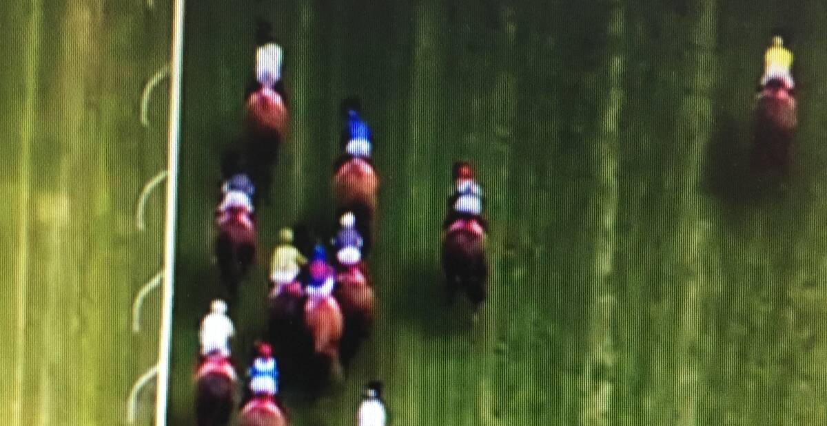 Single Gaze squeezed between horses in the first couple of hundred metres of the race, with Frankie Dettori on Almandin on her outside.