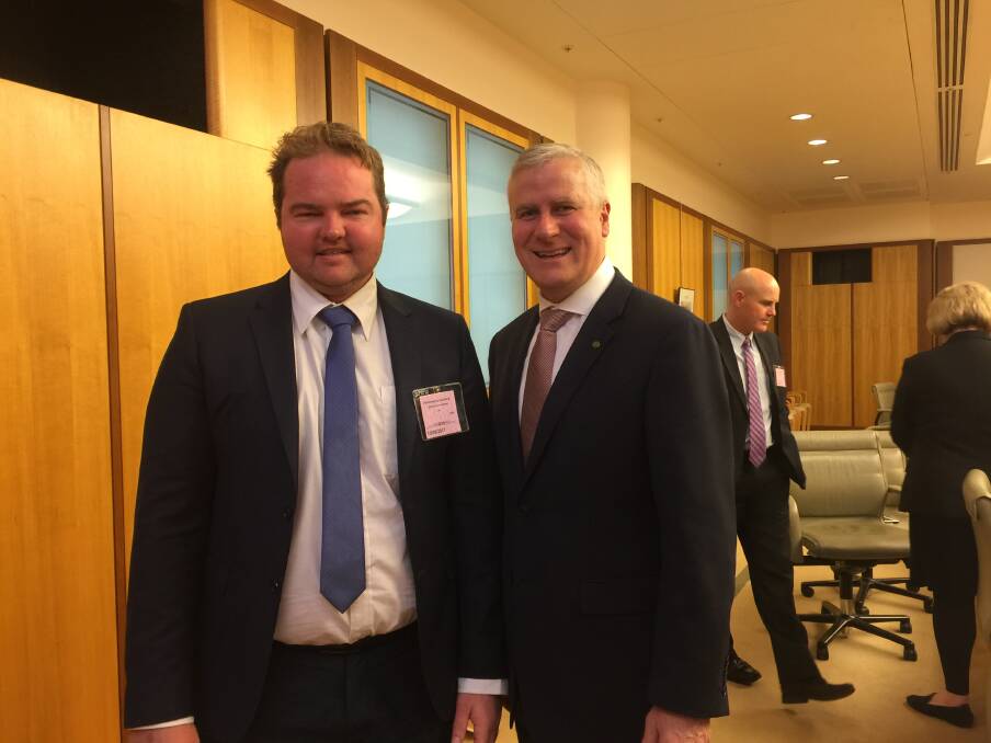 Highly respected: Hilltops Council general manager Anthony McMahon pictured here in Canberra last year with Michael McCormack, is highly respected in the local government professional sector.