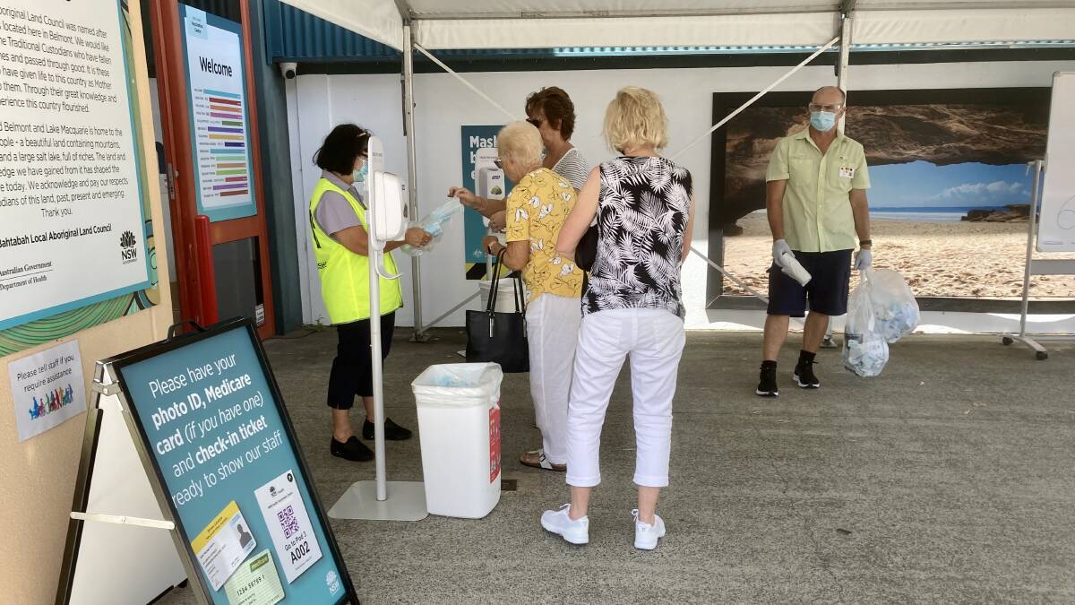 RUSH: People line up for booster shots at the Belmont vaccination hub on Thursday.