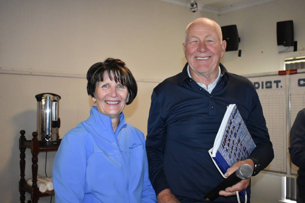 EXCELLENT: Jeanette Elliott and Ron Page after her great efforts on the greens this weekend. Pictures: Jody Potts
