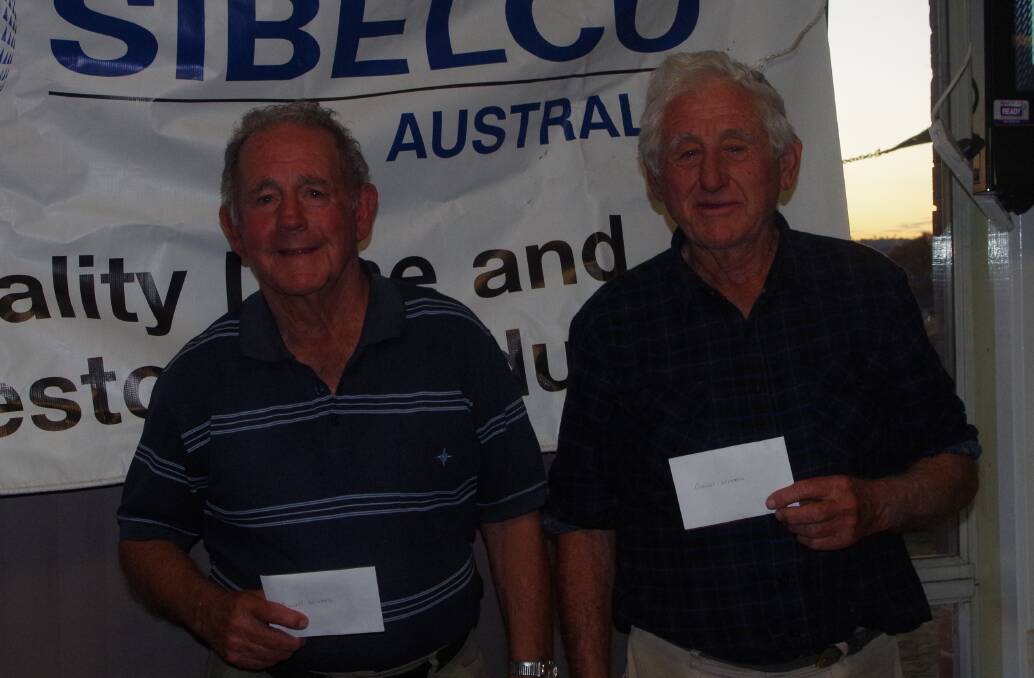 WINNERS: Eric Kuhn and Herby Manwaring, both octogenarians, showing the young blokes how it's done. Picture: Jody Potts