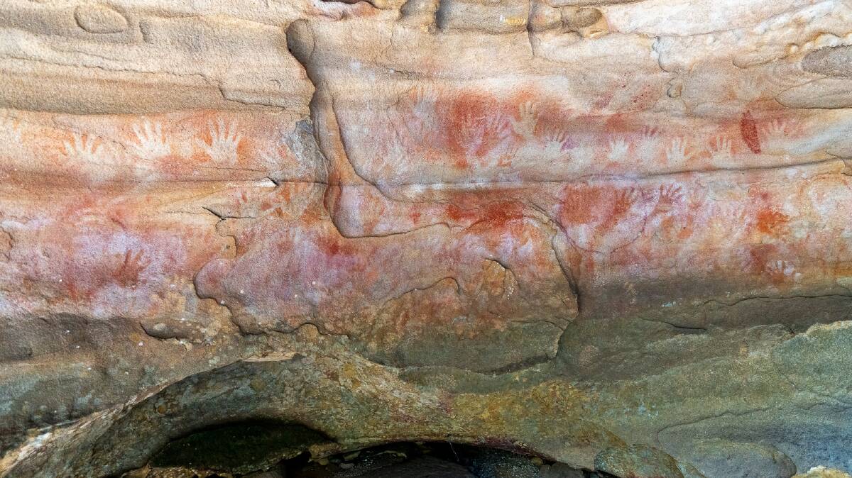 The Red Hands Cave, which is about an hour's walk from Glenbrook.