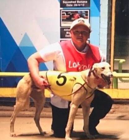 Milky Jones with handler Ike McCorkindale after a recent Richmond victory. Photo: contributed