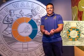 Brumbies captain Allan Alaalatoa at the Royal Australian Mint. Picture by Gary Ramage